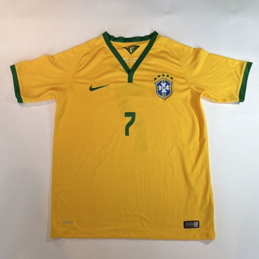 Kids Nike Brazil National Team Soccer  Jersey Hulk #7 YOUTH Size XL Yellow Green